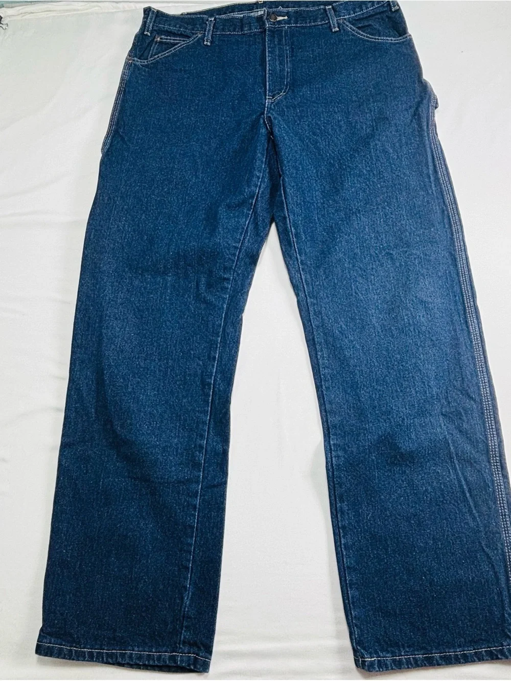 Dickies 38x33 Men's Dark Blue Straight-Leg Jeans M504